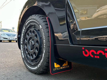 🚙コペンにちょいワル!?マッドフラップ取付🚙