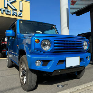 JB64ジムニー🚙ブリスクブルー×ラプターライナーブルーでパーツ塗装!