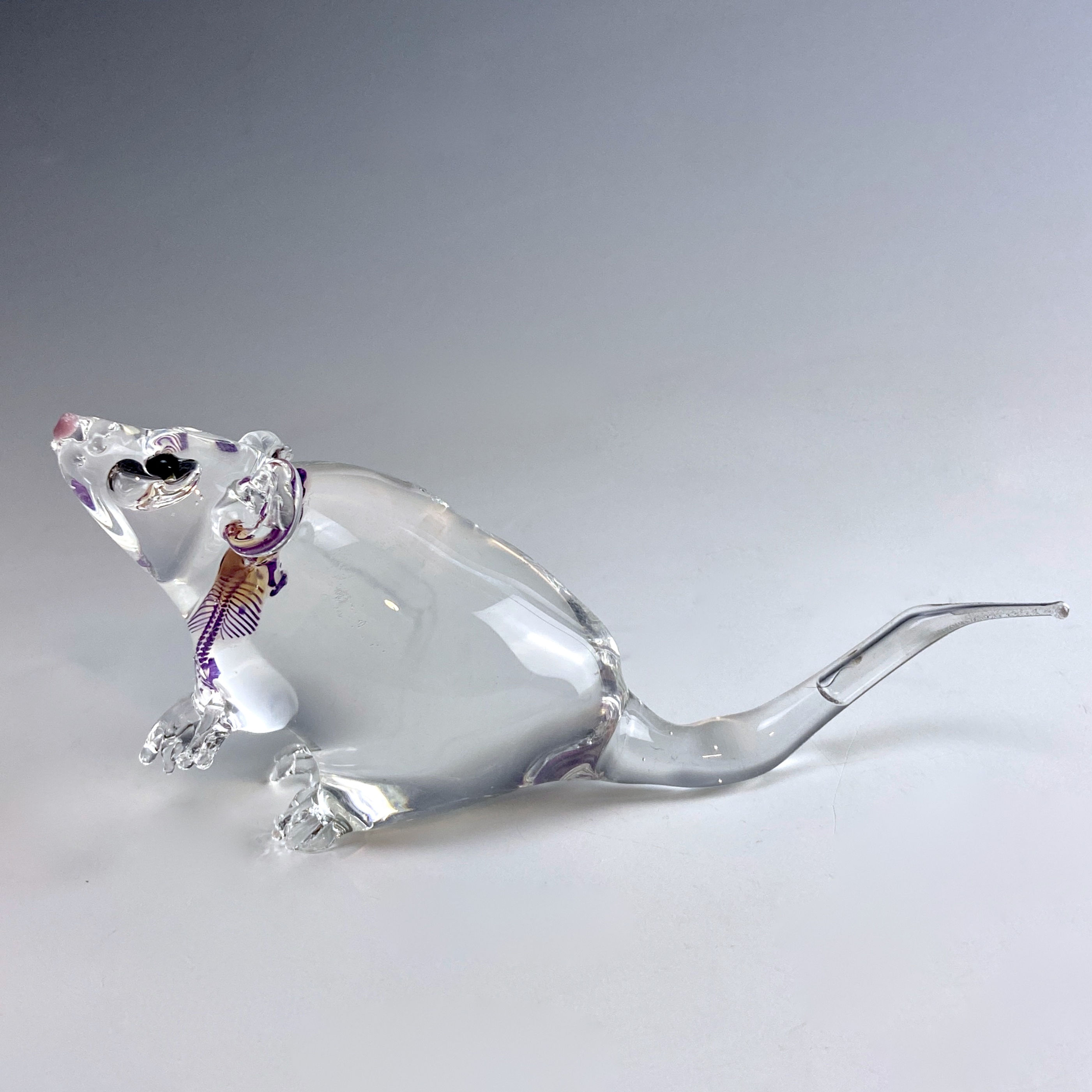 Mini Diaphaization Pinky Skeleton Sealed Inside Glass Mouse