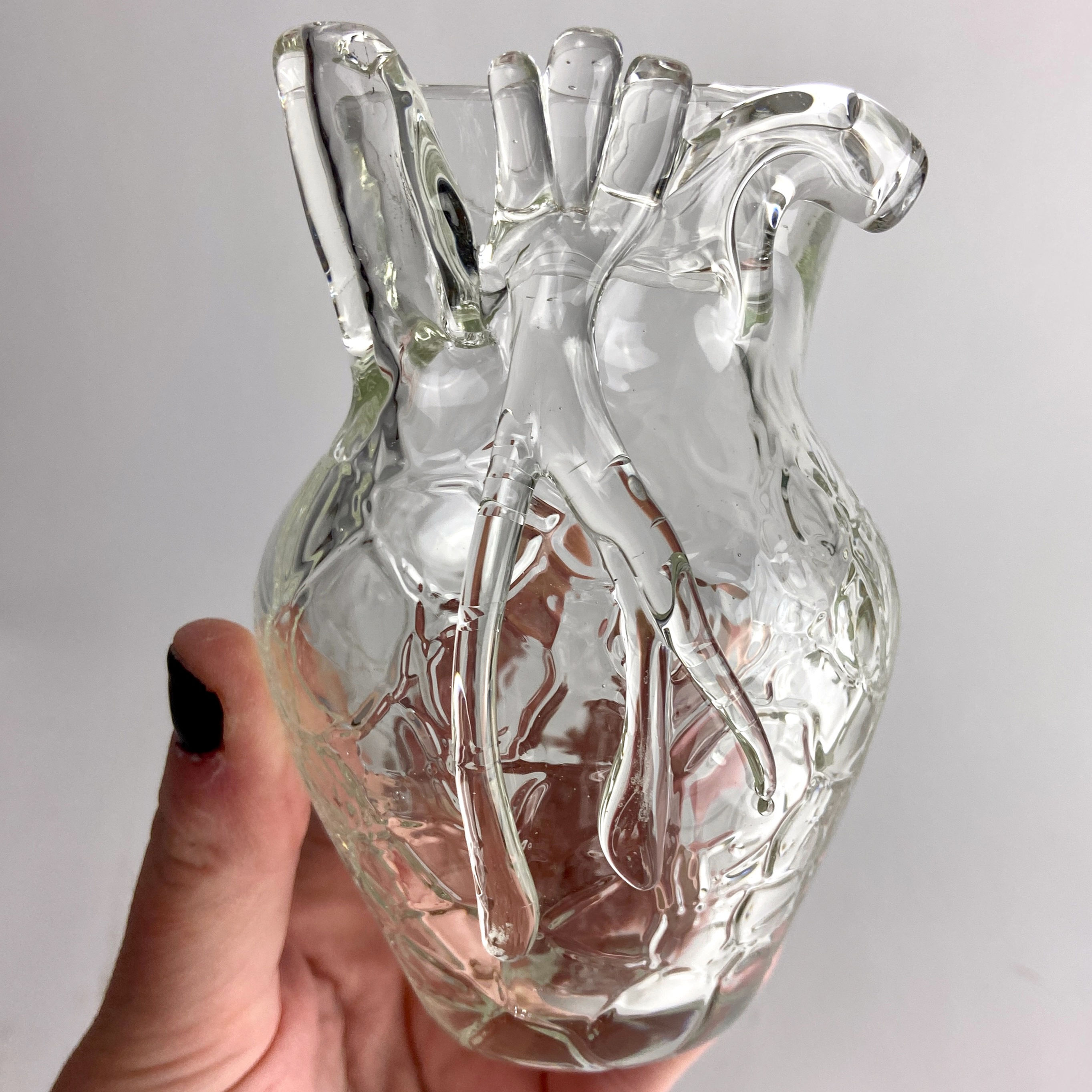 Anatomical Clear “Broken” Glass Heart Vase