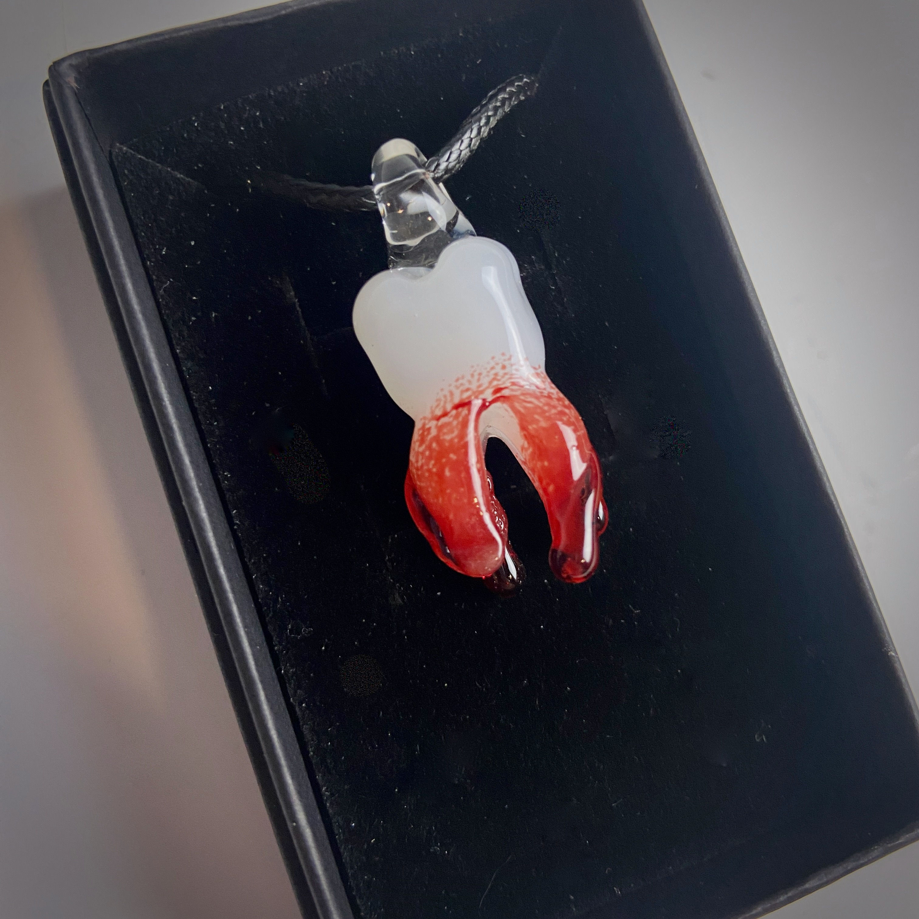 Bloody Glass Tooth Necklace size large