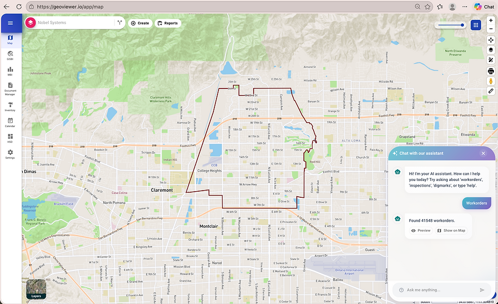 Quickly find thousands of work orders with the AI Chat Bot—just ask and get instant results on the map.