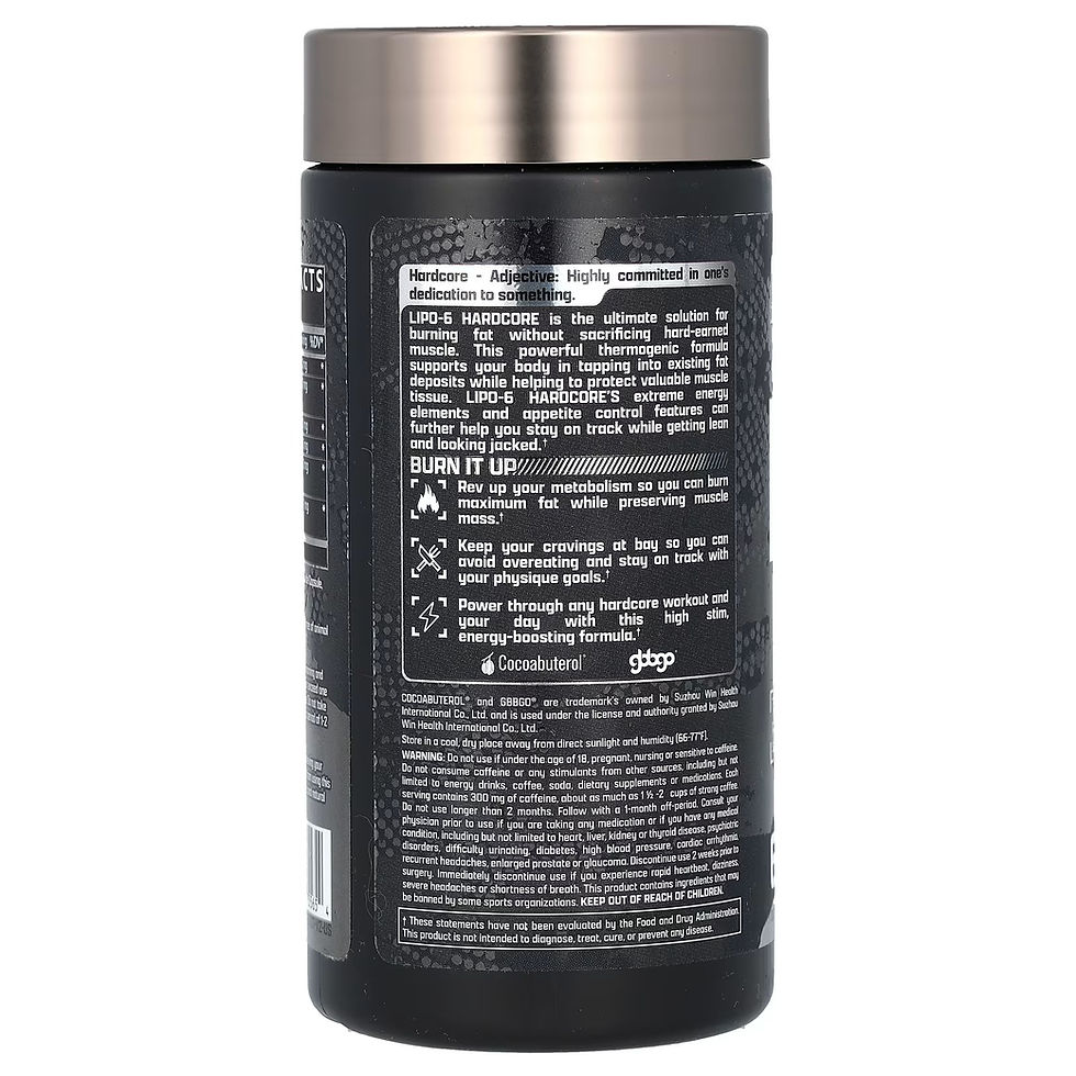Miniatura: Nutrex Research, LIPO-6, Hardcore, Máxima Potencia, 60 Cápsulas