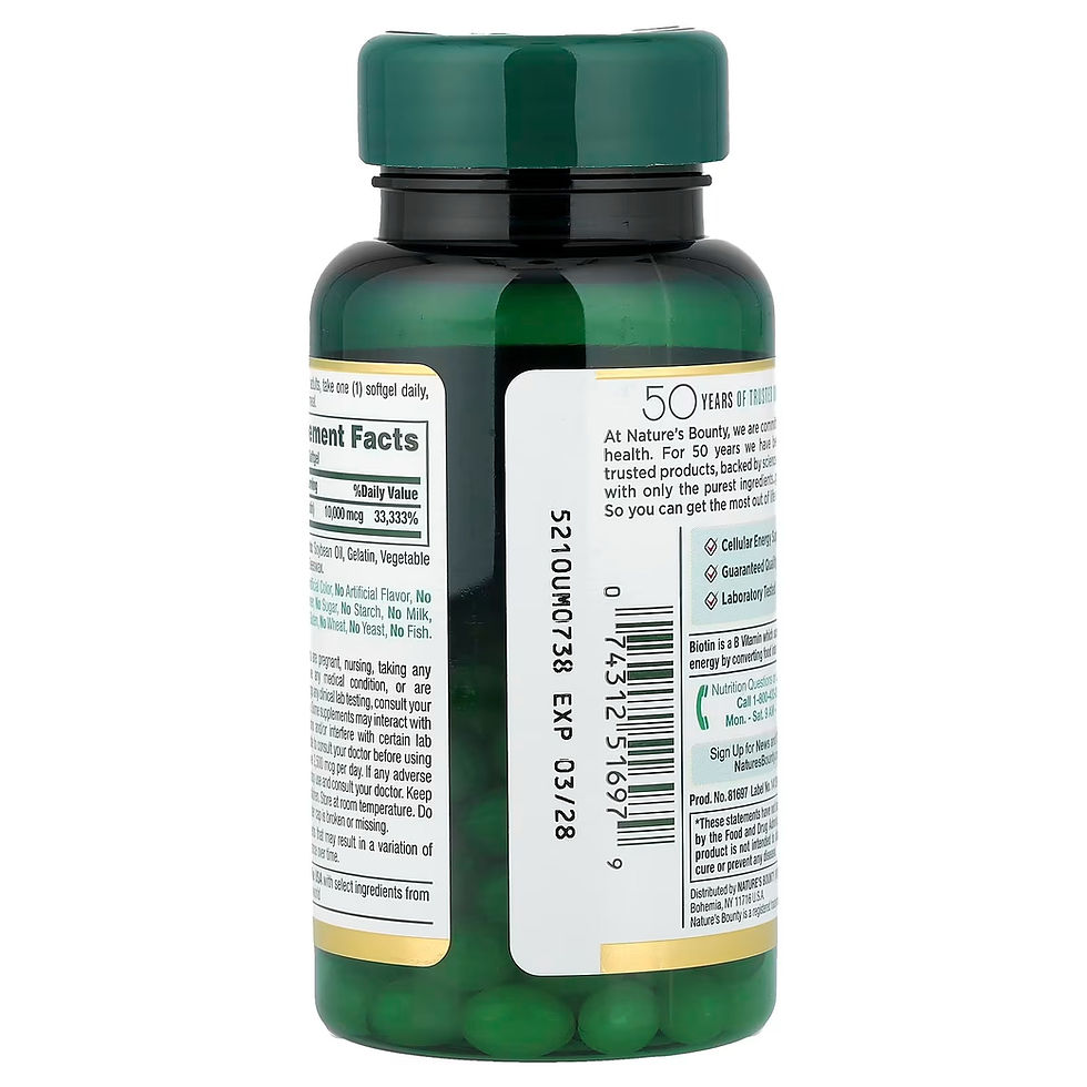 Miniatura: Nature's Bounty, Biotina, 10.000 mcg, 120 cápsulas blandas de liberación rápida