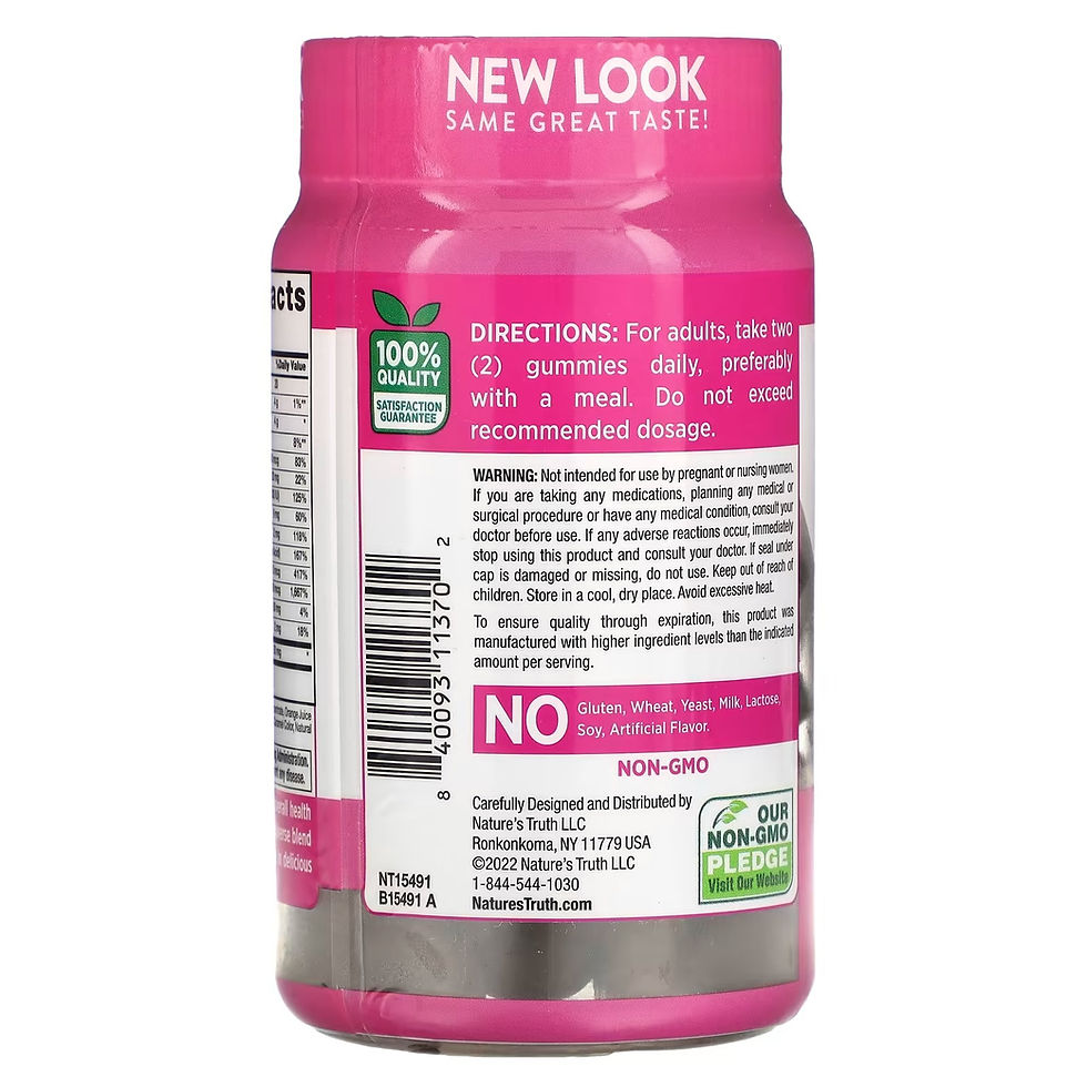 Miniatura: Vista trasera del envase, mostrando la información nutricional y lista de ingredientes.