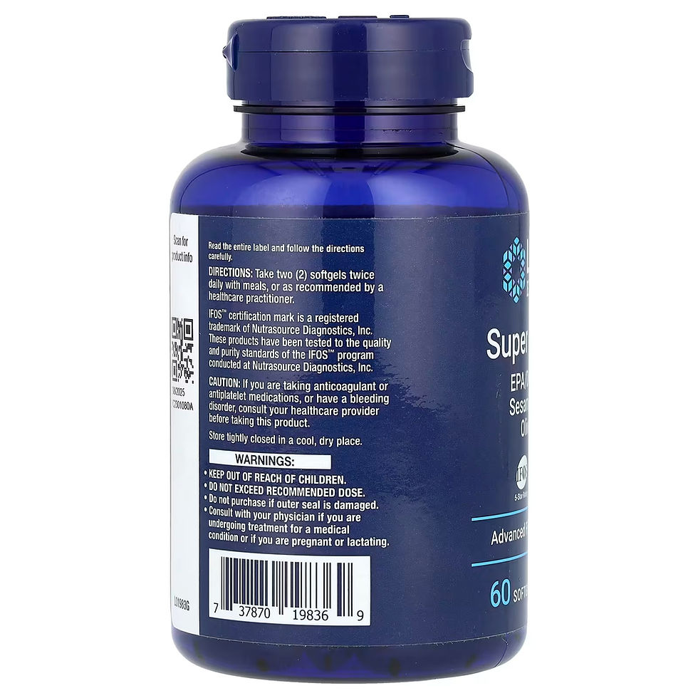 Miniatura: Life Extension, Super omega-3, 60 cápsulas blandas