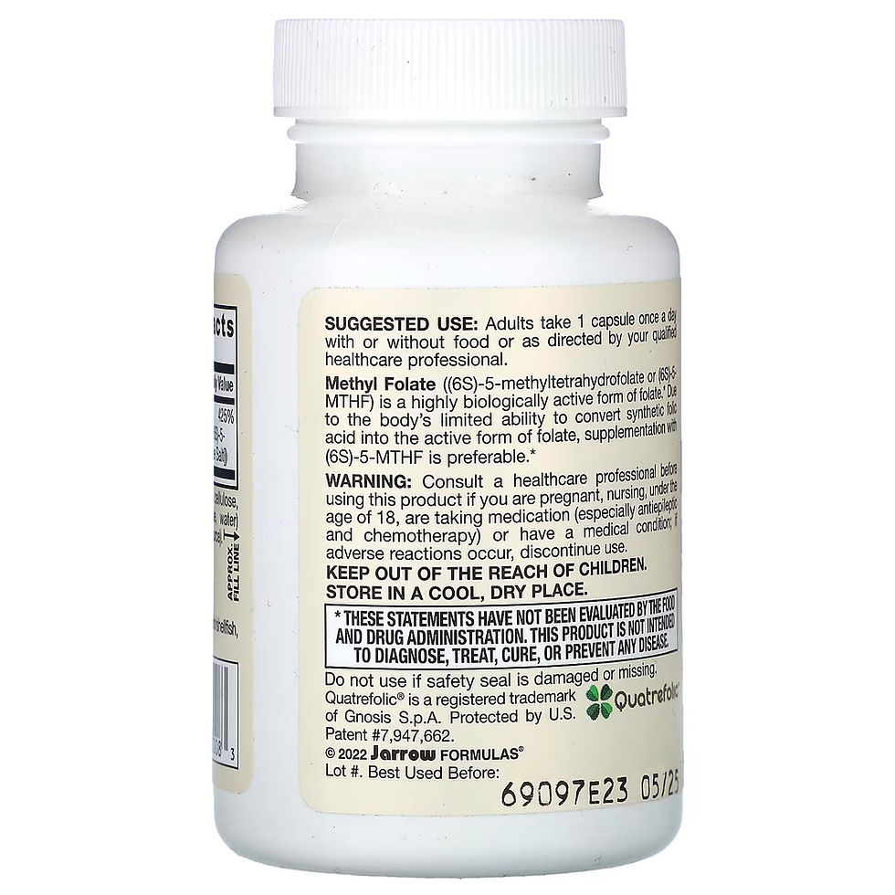 Miniatura: Lateral del frasco con información del fabricante, incluyendo instrucciones de uso y advertencias sobre su consumo.