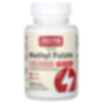 Imagen frontal del frasco de Methyl Folate de Jarrow Formulas, destacando su ultra concentración de 1000 mcg y su certificaci