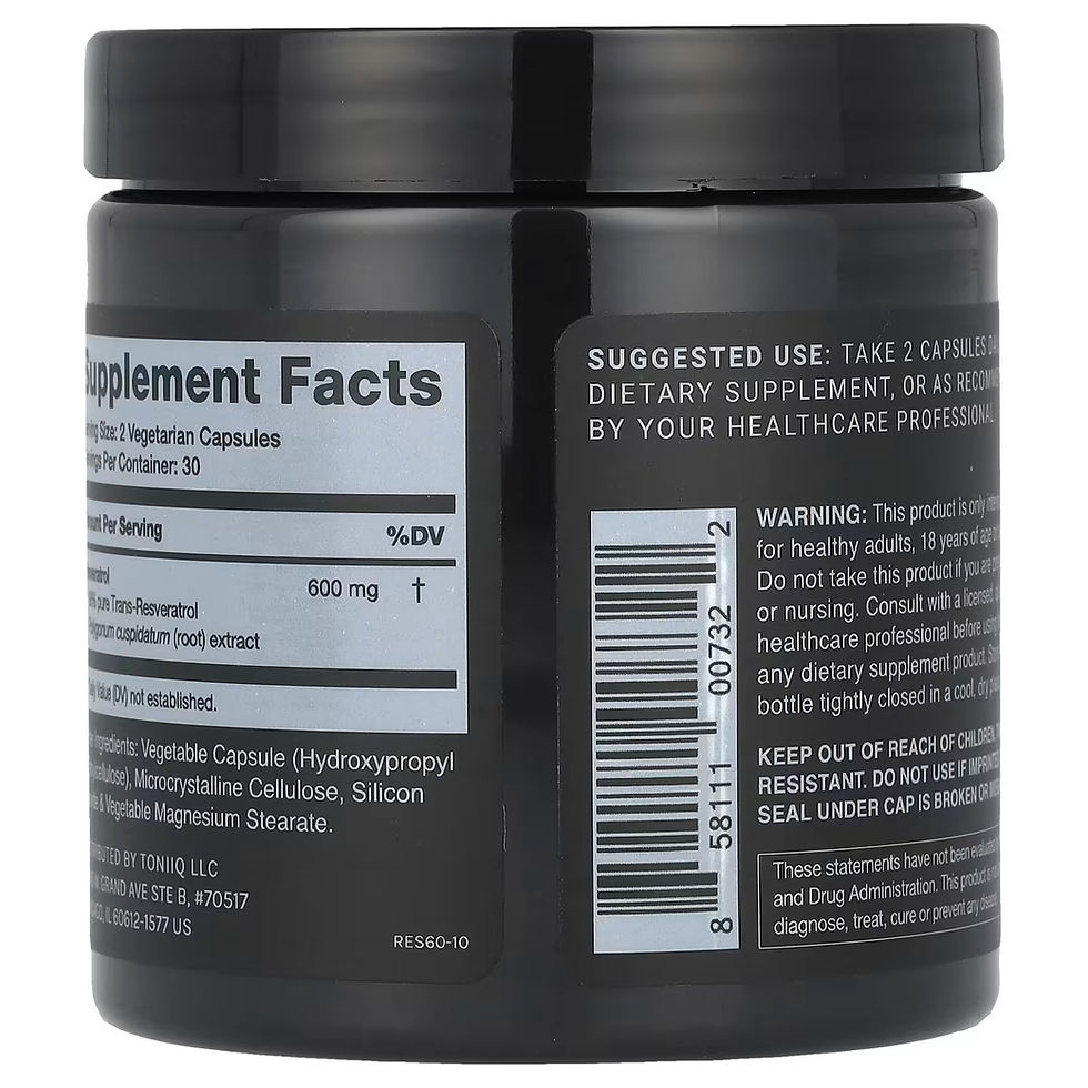 Miniatura: Toniiq, Resveratrol, 60 cápsulas (300 mg por cápsula)