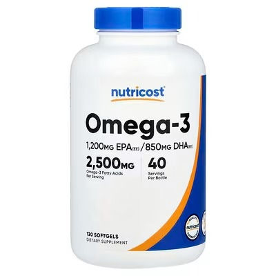 Nutricost, Omega-3, 2500 mg, 120 cápsulas
