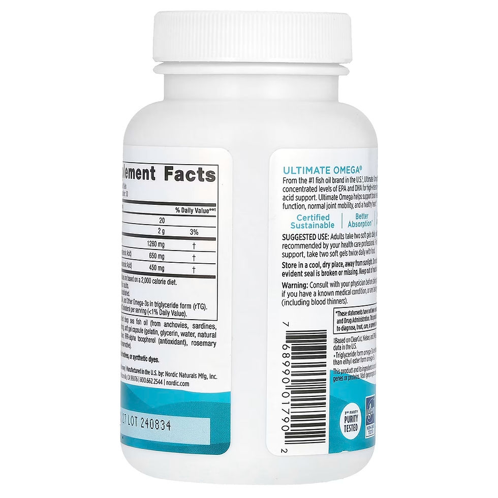 Miniatura: Nordic Naturals, Ultimate Omega, Limón, 60 cápsulas blandas