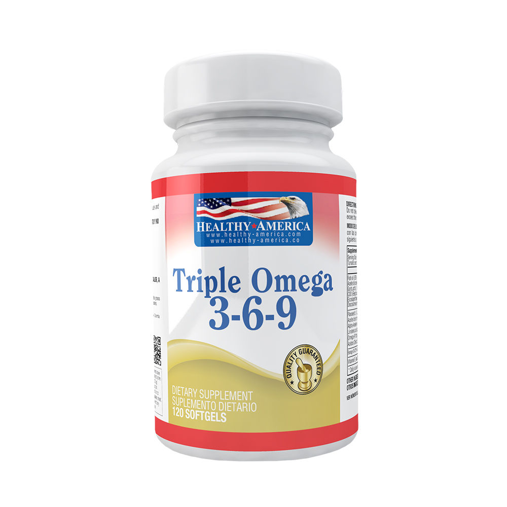 Healthy America, Triple omega 3,6,9, 1200mg 120 cápsulas