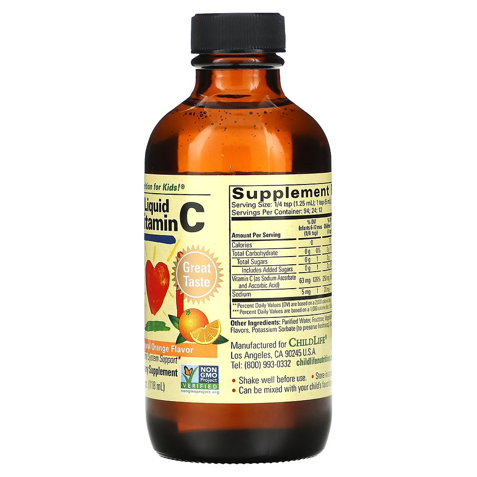 Miniatura: Vista lateral del frasco ChildLife con información sobre los beneficios