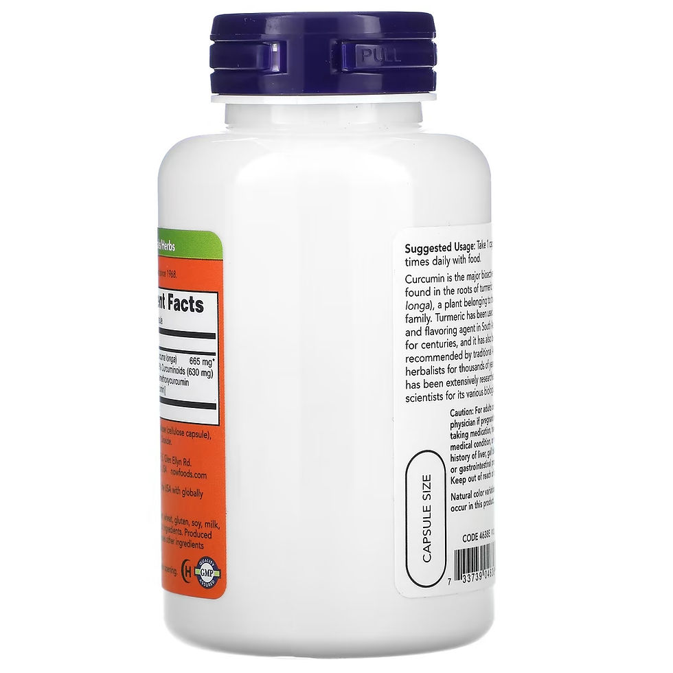 Miniatura: NOW Foods, Curcumina de cúrcuma, 60 cápsulas