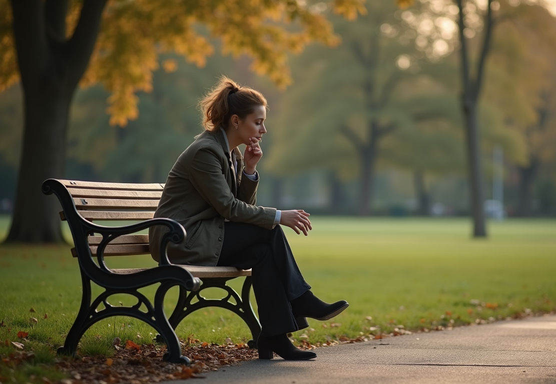 Women overthinking a toxic relationship