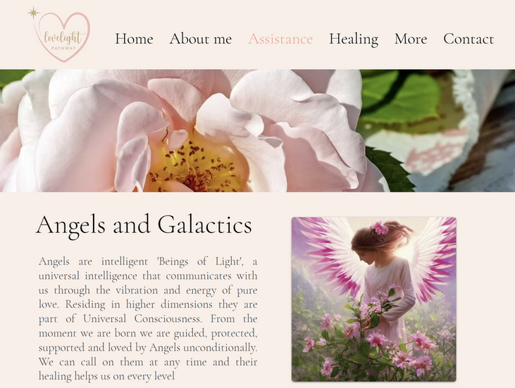 Angel website design idea
