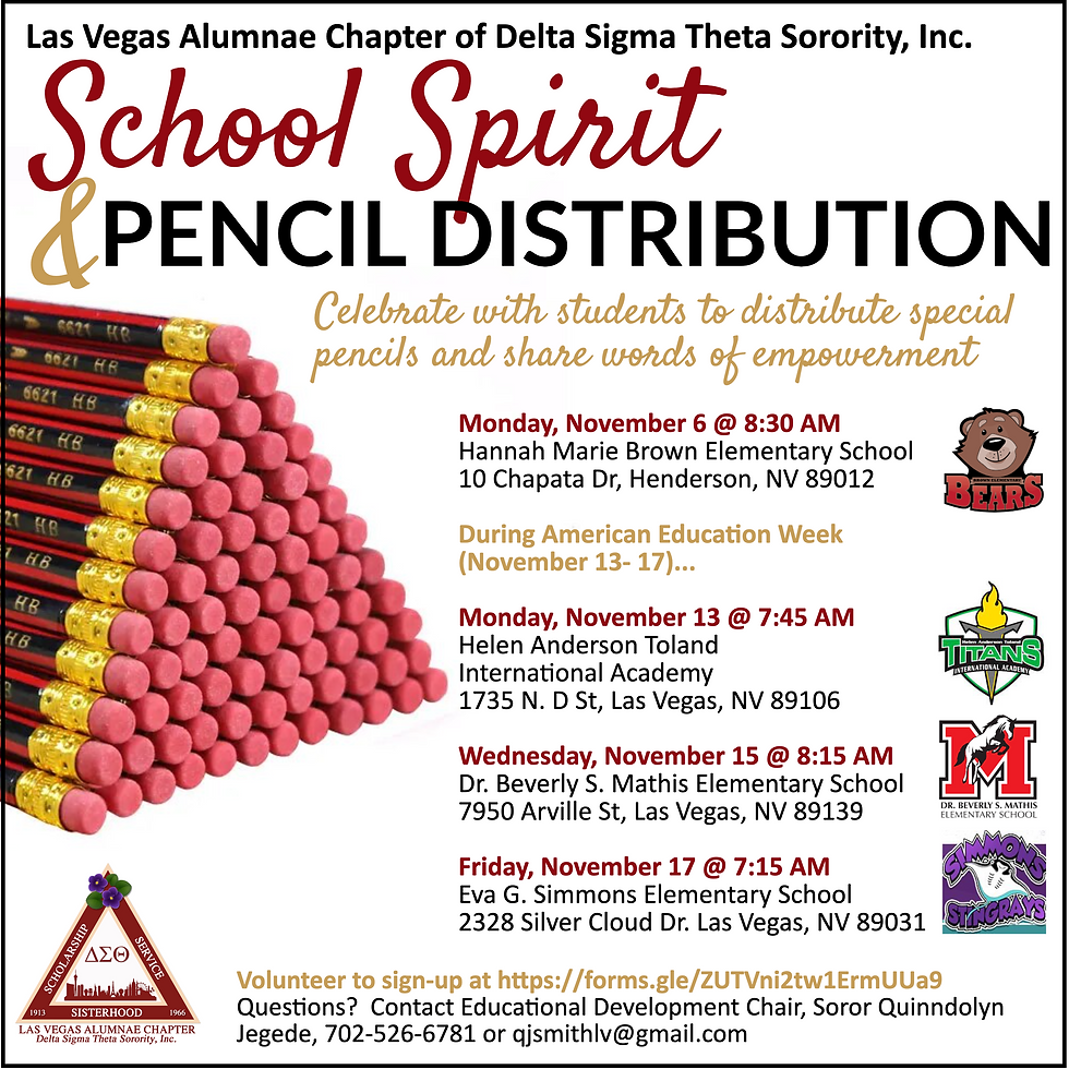 School Spirit & Pencil Distribution (SORORS ONLY)