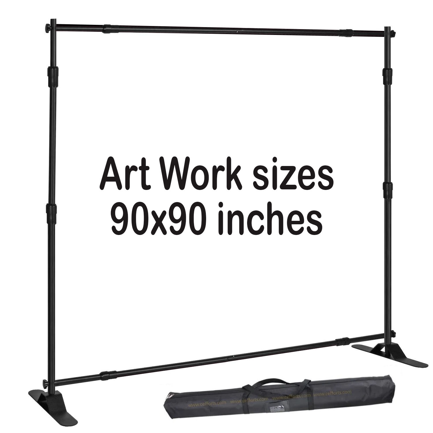 Custom Backdrop Stand with Artwork 90x90 inches