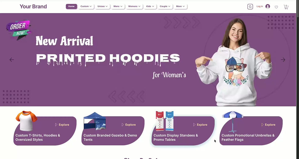Thumbnail: Purple Theme Ready Made E-Commerce Website with 50,000+ T-shirt + Customization