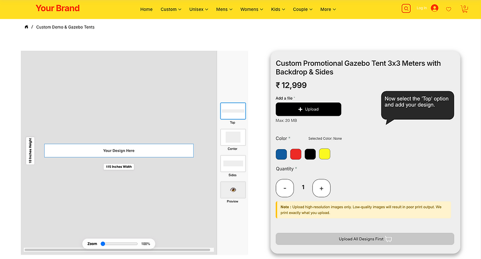 Thumbnail: Yellow Theme Ready Made E-Commerce Website with 50,000+ T-shirt + Customization