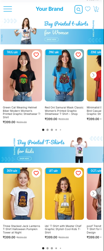 Thumbnail: Sky Blue Theme Ready Made E-Commerce website with 50,000+ T-Shirts