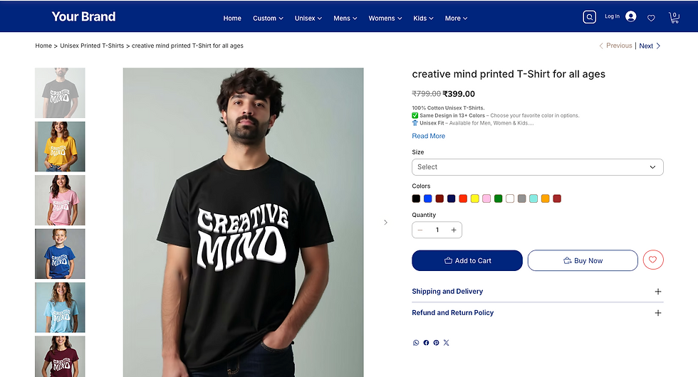 Thumbnail: Blue Theme Ready Made E-Commerce website with 50,000+ T-Shirts