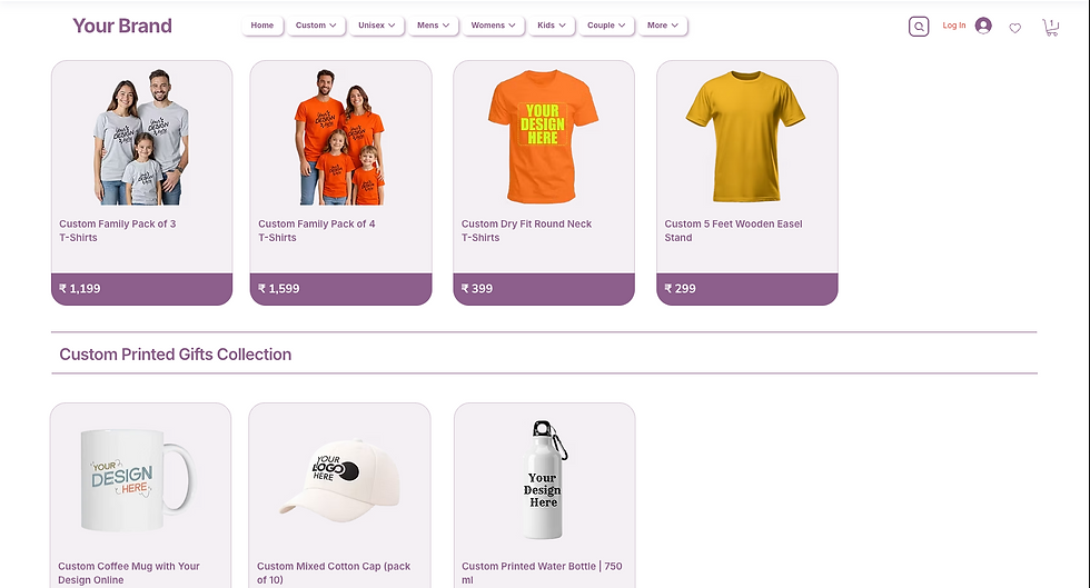 Thumbnail: Purple Theme Ready Made E-Commerce Website with 50,000+ T-shirt + Customization