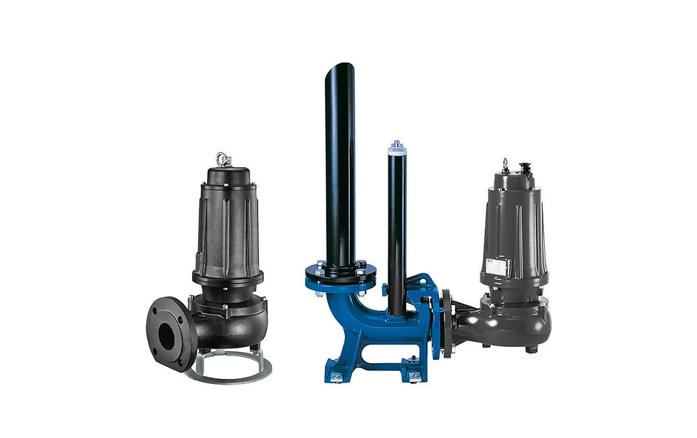 Pentax DM high capacity submersible drainage pump with single-channel impeller for wastewater and industrial applications, comparable to Ebara, DAB, and KSB pumps