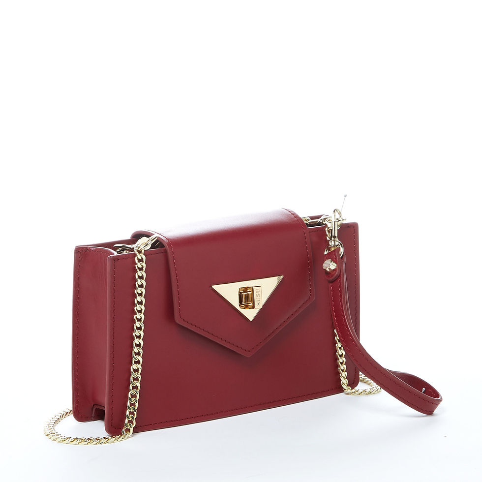 Thumbnail: Mini Crossbody Bag Small Leather Burgundy Purse Wristlet Women's Handbag