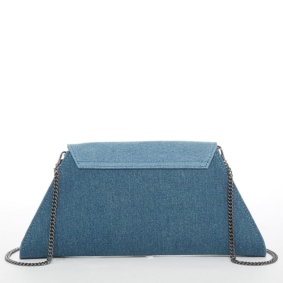 Thumbnail: Denim Clutch Bag Two Tone Crossbody Evening Purse Unique Women's Handbag