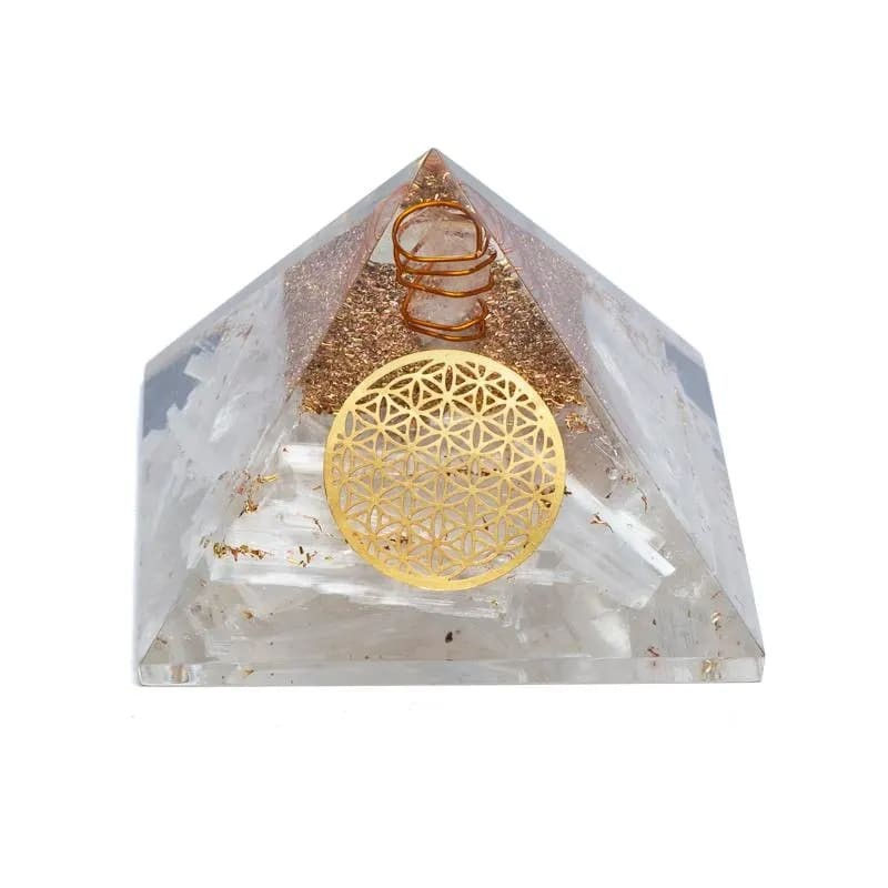 pyramide orgonite sélénite