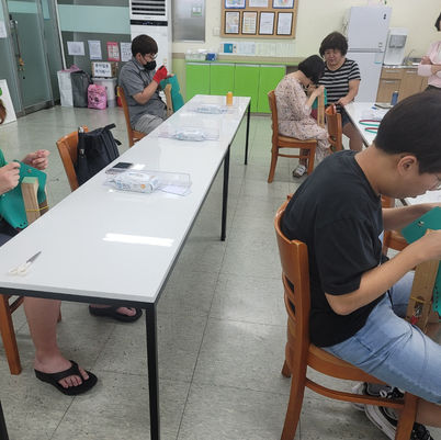 7월 13일 발달장애 가죽공예 수업시간~