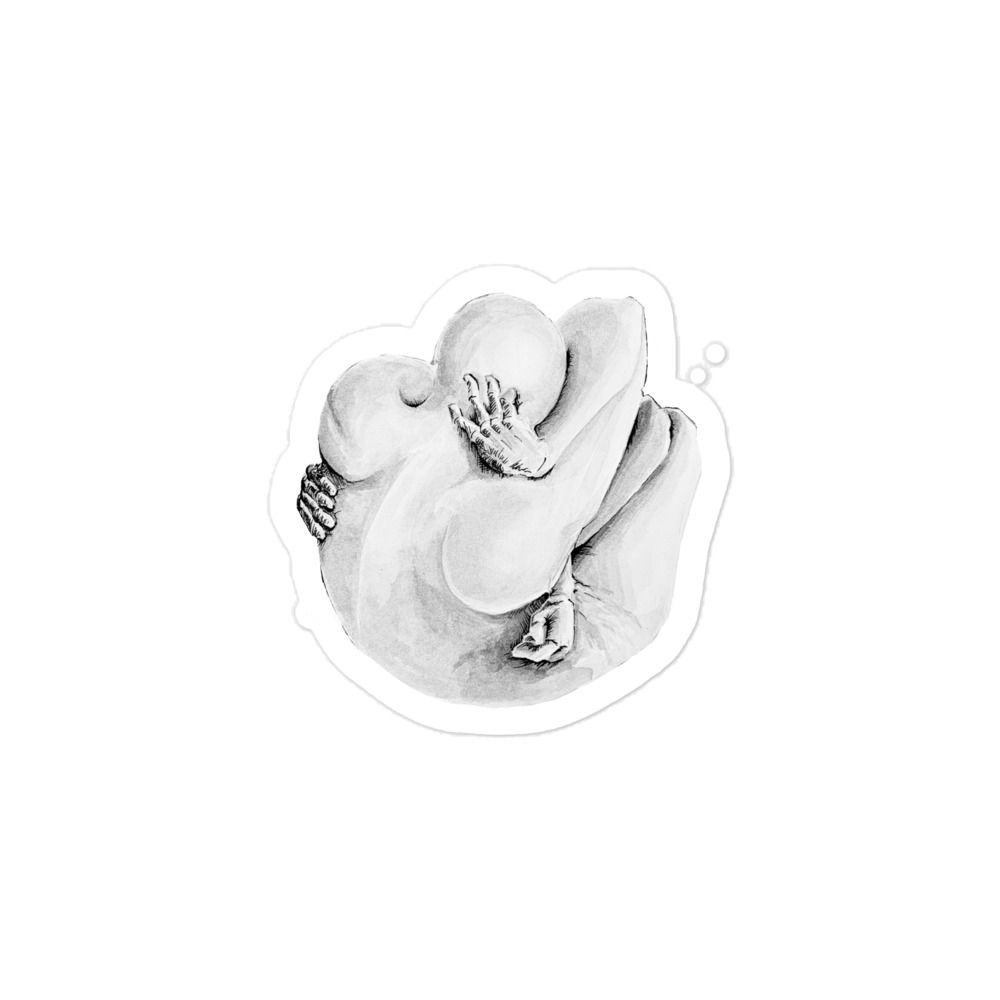 Three Hands Figure Matte Vinyl Sticker | Original Art | 3 sizes