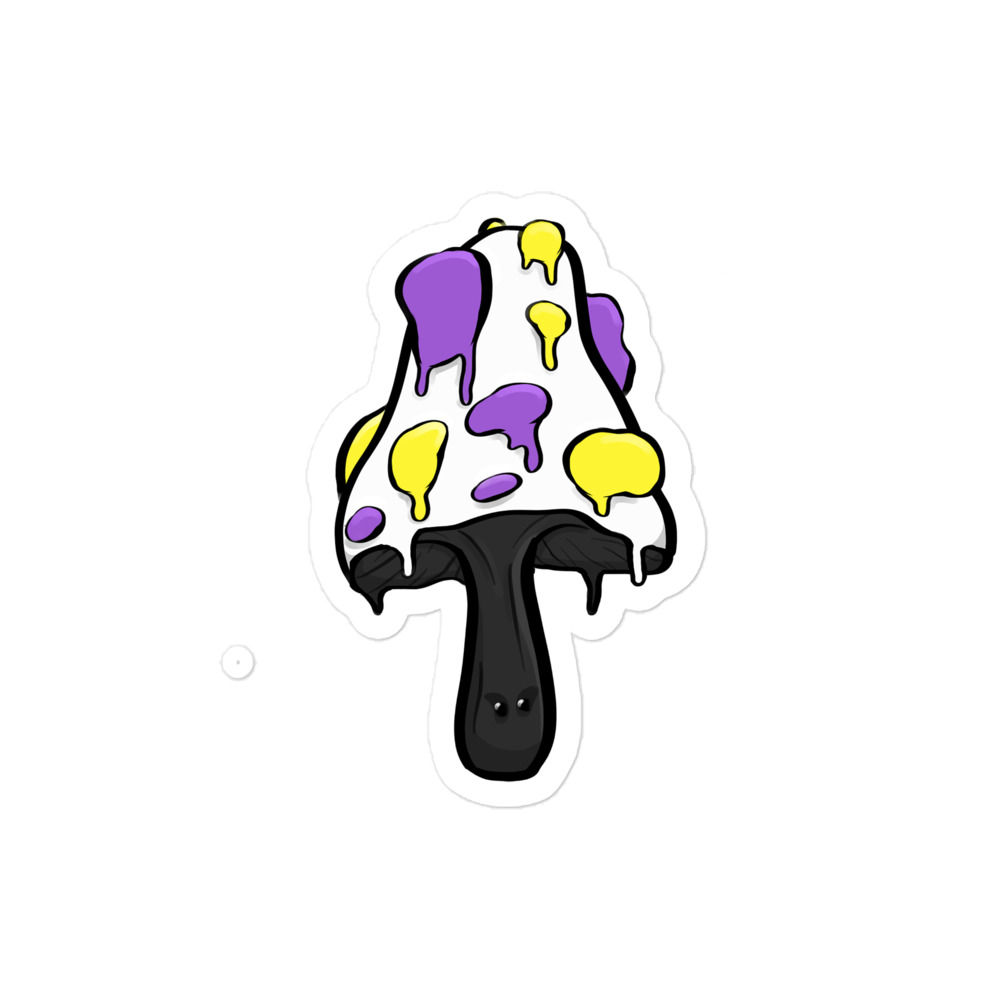 Non-Binary Pride Mushroom Sticker Vol. 3 | Matte Vinyl | 3 sizes