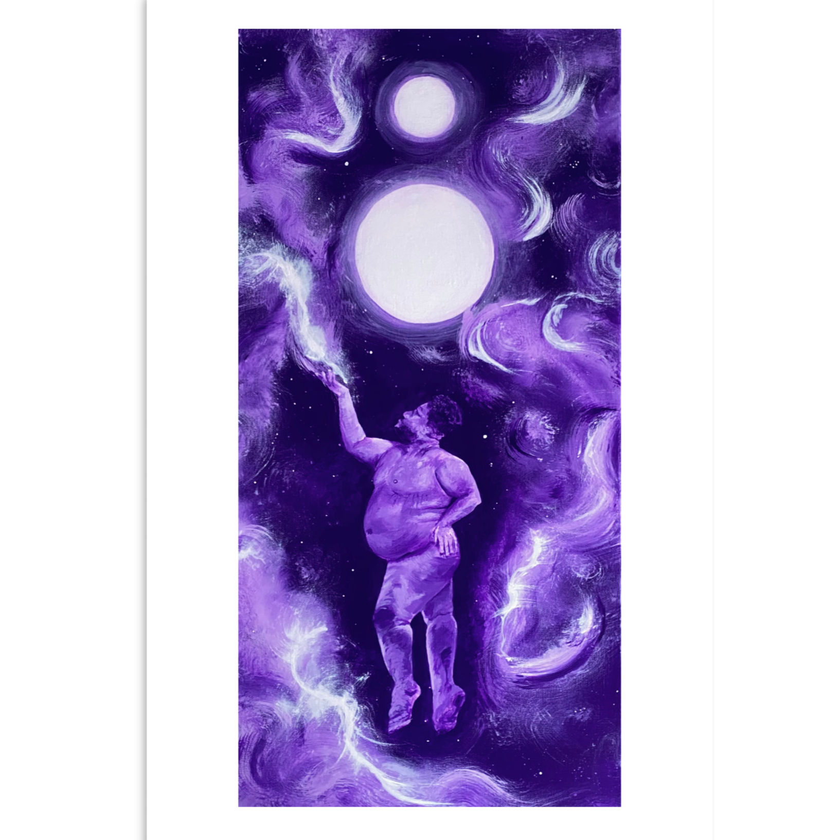 Monochromatic Cosmic Being | Original Acrylic Art Print | Matte