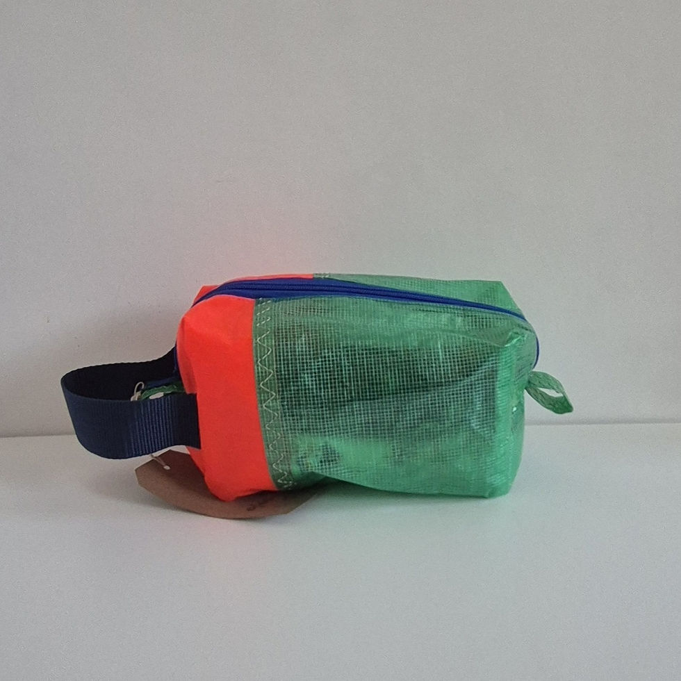 Thumbnail: blue and pink washbag with blue zip