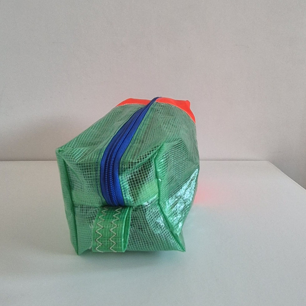 Thumbnail: blue and pink washbag with blue zip