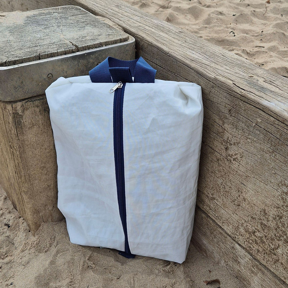 Thumbnail: White sail bags with different coloured handles