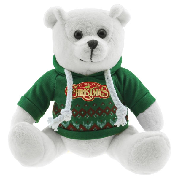 Thumbnail: AH8S6: Hoodie Bears in White, Strong Stock Teddies in Sweatshirts