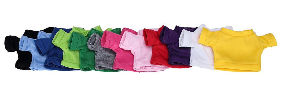 Thumbnail: AT8S6: T-Shirt Bears in White, Strong Stock Teddies in Shirts