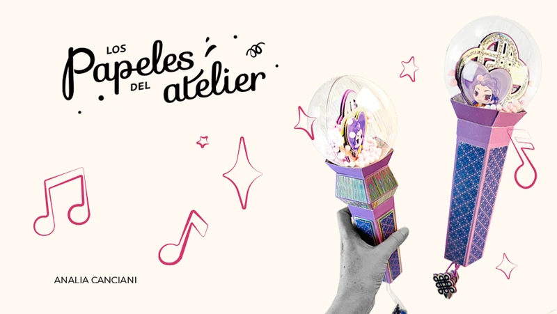 Clase Online de Ferrero Proyecto Papeleria Creativa Caja Lightstick Guerreras del kpop