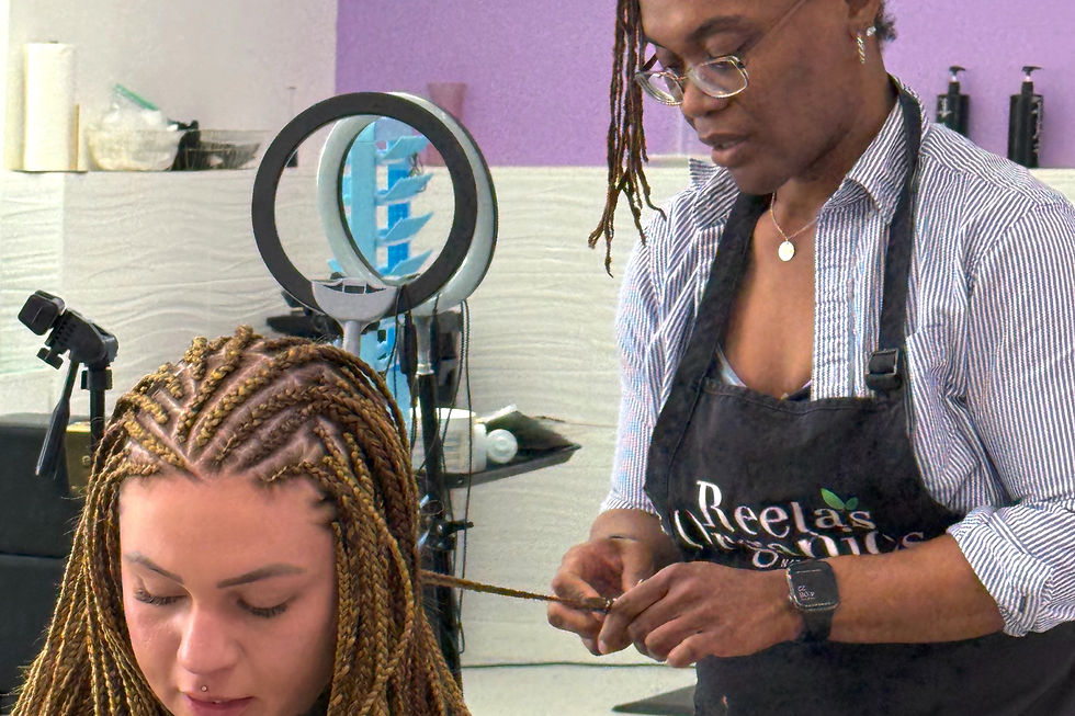 High angle view of hair products used in hairstyling