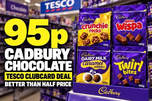 Tesco Cadbury deal with selected chocolate from 95p for Clubcard members