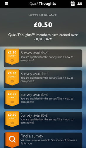 Quick Thoughts Paid Survey App