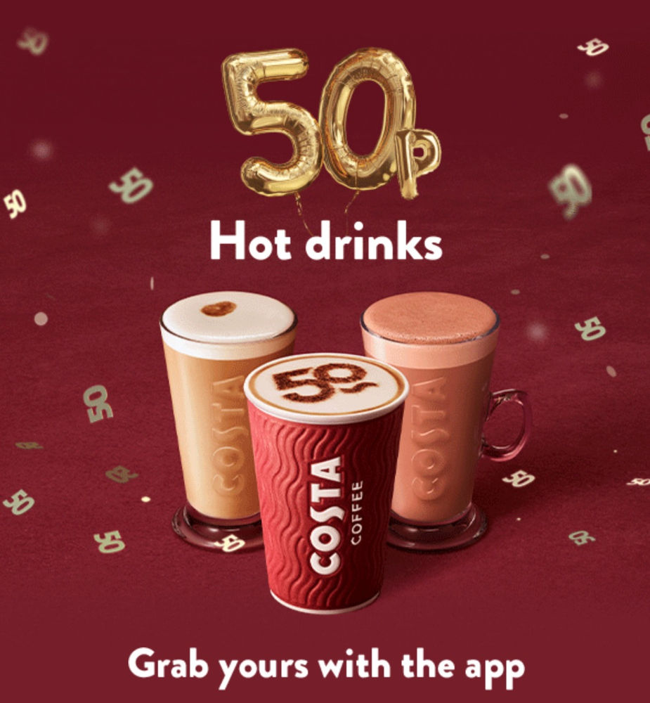50p Costa Coffee This week!