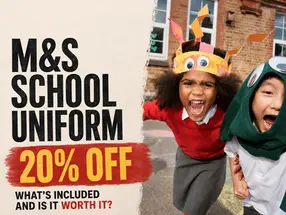 M&S school uniform is 20% off for a limited time, with shirts, trousers and selected shoes reduced.