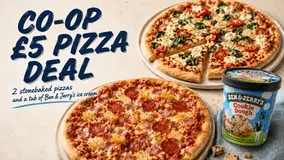 Co-op members can get 2 pizzas and a tub of Ben & Jerry’s for £5 during the current promotion.