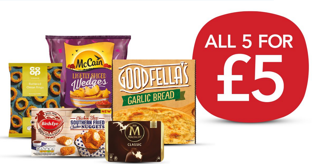 The Latest Coop 5 For £5 Freezer Deal...