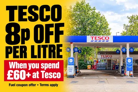 Tesco Fuel Discount: Spend £60 and Get 8p Off a Litre