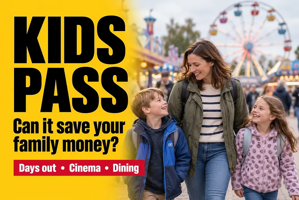 Current Kids Pass deals include savings on cinemas, attractions, activities and family holidays.